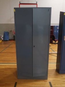 2 DOOR BLUE METAL FILE CABINET