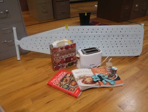 COOK BOOKS, IRONING BOARDS, TOASTER, AND MORE