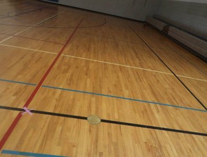 LARGE GYMNASIUM FLOOR  VINTAGE MAPLE FLOORING