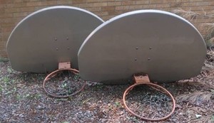 2 LARGE BASKETBALL HOOPSBACKBOARDS