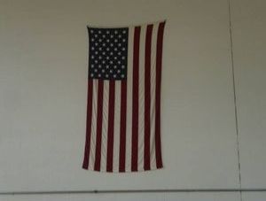 FLAG HANGING IN JAMES MADISON GYM