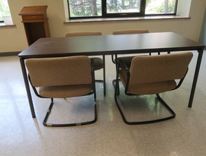 FOLDING TABLE AND 4 PLUSH CHAIRS