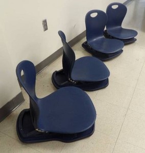 4 VIRCO ZUMA SERIES FLOOR ROCKER CHAIR.