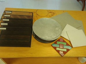 CIRCULAR PLASTIC MIRROR DECORATION AND FILE SORTER