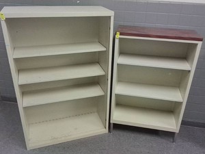 TWO METAL SHELVES