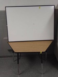 TRAPEZOID DESK AND WHITEBOARD
