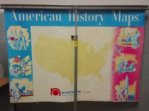 AMERICAN HISTORY MAP WITH METAL STAND