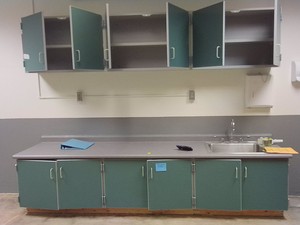 NICE SINK  CABINET & OVERHEARD CUBBORD UNIT