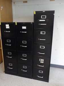 3 BLACK METAL FILE CABINETS