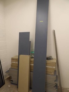 4 SEPARATE RACKS OF SHELVING
