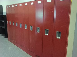 SET OF 10 RED LOCKERS