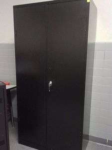 LARGE BLACK METAL CABINET