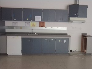 CABINETS, COUNTERTOP, AND SINK