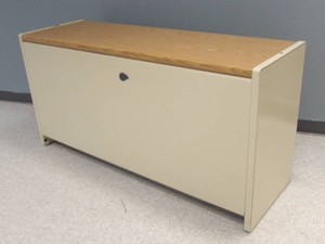 METAL BASE WOOD TOP DESK  TABLE
