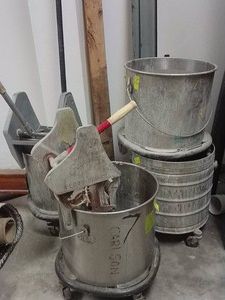 LOT OF VINTAGE MOP BUCKETS (4)