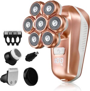 $40 Electric Razors for Women, 5-in-1 Electric Shaver with 7D Magnetic Head, IPX7 Waterproof Wet Dry Hair Remover with LED Display, Travel Lock for Body Face Underarms Bikini Legs (Rose Gold)