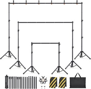 $36 Backdrop Stand Kit - 6 Widths, 10x7.5ft Adjustable Background Stand for Parties & Studio Photography