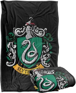 $35 Harry Potter Slytherin Crest Black Silky Touch Super Soft Throw Blanket 36 x 58,Slytherin Crest