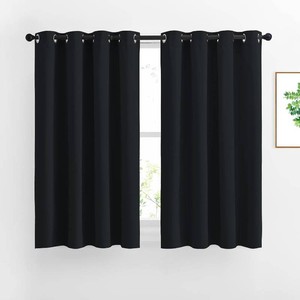 $19 NICETOWN Window Curtains Blackout Drapes - Black Energy Saving Blackout Draperies for BedroomLiving Room (2 Panels, 52 inches Wide by 45 inches Long)