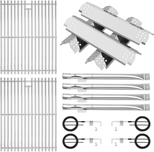 $74 Stainless Cooking Grate,Heat Shield and Burner Kit for Nexgrill Replacement Parts 4-Burner 720-0830H 720-0830H,720-0888N,720-0888,720-0864,720-0896B,for Uniflame,Kenmore,Nexgrill 4&5-Burner Gas Grills