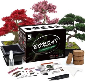 $23 Meekear 5 Bonsai Tree Kit Complete Plant Growing Tools, Grow in Pot Indoor Bonsai Tree Starter Kit, Great Home Gardening Potted Plants DIY Gift for Adults