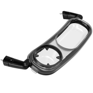 $24 Snack Tray Fits for UPPAbaby VistaVista V2Vista V3CruzCruz V2 RumbleSeatRumbleSeat V2, Stroller Tray with Cup Holder & Recessed Bowl, Dishwasher Safe, Quick Attachment, Folds with Stroller, Grey