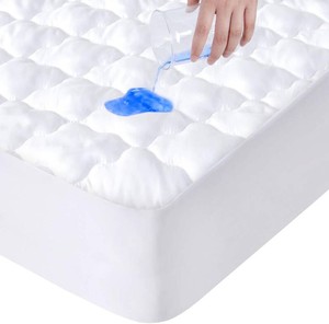 $14 Twin Extra Long (XL) Mattress Pad Waterproof Protector, Twin XL Mattress Protector Cover for College Dorm, Breathable & Noiseless Twin XL Mattress Topper Fitted with Deep Pocket to 14 Depth
