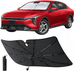 $12 Econour Windshields Sun Shade for Car  Medium Foldable Car Sunshade & Window Tint  UV & Heat Protection Front Window Sun Shield, Keeps Interior Cool, Fits Sedans SUVs & Trucks (57 x 33)