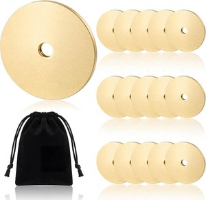 $18 15 Pcs Solid Brass Cabinet Knobs Back Plates Rounded Ring Drawer Pulls Backplates1.25-inch Diameter Cabinet Hardware Brushed Brass Finish