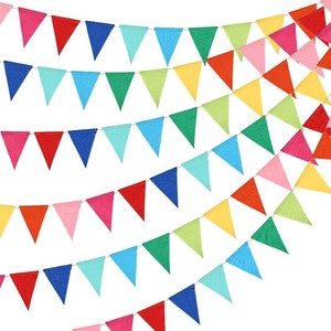 $16 HESTYA 42 Pieces Colorful Pennant Banner Flag Multicolor Bunting Triangle Banner Pennants for Birthdays Classroom School Carnival Garland Outdoor Events Party Hanging Decorations