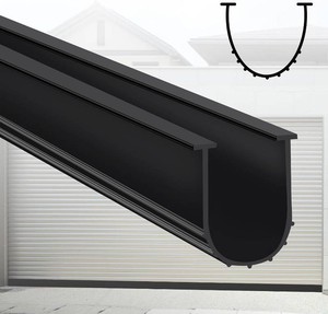 $20 Gaahing Garage Door Bottom Seal Strip, 16.4 FT U-Shaped Replacement Weather Stripping, Impact Buffer Sealing Weatherstrip, Fits 516 T-End Double Track