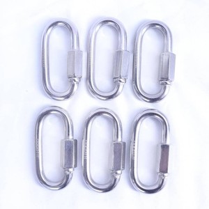 2.9 Inch 304 Stainless Steel Carabiner and Stainless Steel Chain Quick Links 6PK.