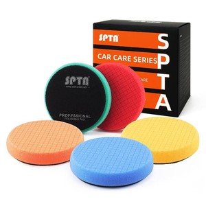 $19 Buffing Polishing Pads, SPTA 5Pcs 4.5 Inch Face for 4 Inch 100mm Backing Plate Mix Cutting force Buffing Pads Cutting Polishing Pad Kit For Car Buffer Polisher Compounding,Polishing, Waxing-FPTFS4-MIX