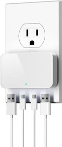 $17 USB C Wall Charger, Super Thin Flat USB Wall Plug with 4 Ports, Fast Charging USB Plug Adapter with PD20W for Home and Travel (White)