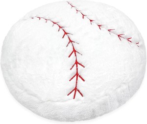 $26 OurHonor Baseball Plush, 18 inch Baseball Pillow Soft Fluffy Football Stuffed Plushies Toy Comfortable Cushion Room Decorations Party Gift for Boy & Girls