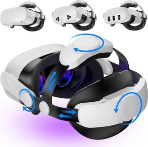 $30 Kawaye for Meta Quest 3SQuest 2Quest 3 Head Strap, Double Knobs Adjustable Elite Strap Replacement,VR Headset Strap with Two Large Support Pad Enhanced Support, Reduce Pressure