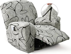 $33 Iauddy Recliner Slipcover-Stretch Soft Slip Reclining Chair Slipcovers 4 -Pieces Furniture Protector for Recliner with Pocket Fitted Sofa Couch Cover Lazy Boy Chair Cover