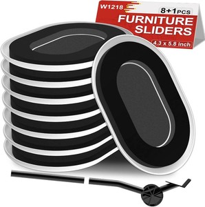 $20 Upgrade Furniture Sliders, Furniture Sliders for Carpets, Oval Moving Pads with 8 PCS 5.8  4.3 Carpet Sliders1 Lifter, Furniture Moving Sliders for Easy Move Bed Tables Cabinet, Protect Carpets
