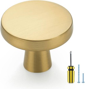 $49 Ravinte 30 Pack Solid Knobs Kitchen Cabinet Round Pulls Dresser Handles Gold Cupboard Hardware Brushed Brass Door Drawer Knobs