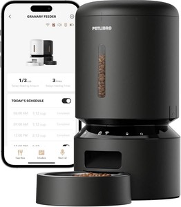 $90 PETLIBRO Automatic Cat Feeder, 5G WiFi Automatic Dog Food Dispenser with Freshness Preservation, 5L Timed Pet Feeder with Low Food Sensor, Up to 10 Meals Per Day, Granary Black (missing cable, untested)
