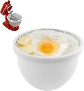 Silicone Liner for KitchenAid 5 Qt Tilt-Head Stand Mixer, Odourless,Thicker, ColdHeat-Resistant & Non-Stick, Easy Clean, Fits 5 Quart Mixing Bowl with Lid White