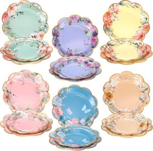 $13 Havawish 36 Pcs Floral Paper Plates, 7 Inch and 9 Inch Tea Party Disposable Flower Plates, Disposable Party Decorations for Bridal Shower, Baby Shower, Birthday, Wedding, Garden Parties