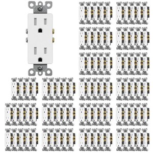 $95 (97 Pack) CML 15 Amp Decor Wall Receptacle Outlet, Child-Safe Tamper Resistant (TR), 15A125V, Standard Decorator Electrical Outlet, UL Listed, White