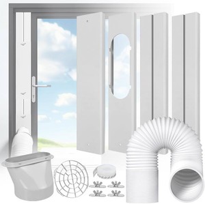 $30 Portable Air Conditioner Window Kit - Adjustable Universal Window Seal AC Vent Kit with 5.9 Exhaust Hose for Sliding VerticalHorizontal Windows