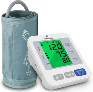 $60 FDA-Cleared Blood Pressure Monitor, Upper Arm, Wide Cuff, Large Display  One-touch, Fits 8.7 to 16.5 in arms, 3.4 Backlit Display, 2 user x 99 memory, USB C or 4 AAA power, daily home BP tracking