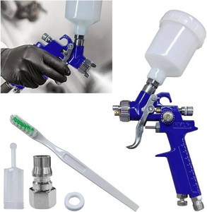 $13 Mini HVLP Touch Up Spray Gun with 0.8 mm Nozzle, 125 cc Cup Gravity Feed Air Paint Sprayer Spot Repair, Spray Paint Gun for Car Furniture Painting, Auto Primer, Wall Painting (0.8)