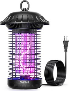 $20 Buzbug LED Bug Zapper Indoor Outdoor, Up to 50000 Hrs Lifespan Lamp, Energy Saving & Dual Band Attraction, 5.6 ft Power Cord, High Voltage Mosquito Fly Zapper Trap Killer -MO008C