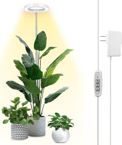 $14 LBW Plant Grow Light, 72 LEDs Full Spectrum Grow Lights for Indoor Plants,Large Grow Lamp with 4812H Auto Timer & 4 Dimmable Brightness, Height Adjustable, Ideal for Tall Plants,White