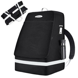 $25 Orzbow Padded Car Seat Travel Bag for Airplane, Carseat Backpack Bags with Reflective Stripes, Infant Seat Travel Bag with Shoulder & Waist Strap, Car Seats Carrier for Airport Gate Check, Black