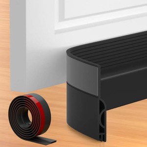 Door Draft Stopper, Door Sweep for Bottom of Door, Under Door Gap Filler for Exterior & Interior Doors, Weather Stripping Door Seal Blocker Noise Cold Air Insulation (39Inch, Black)
